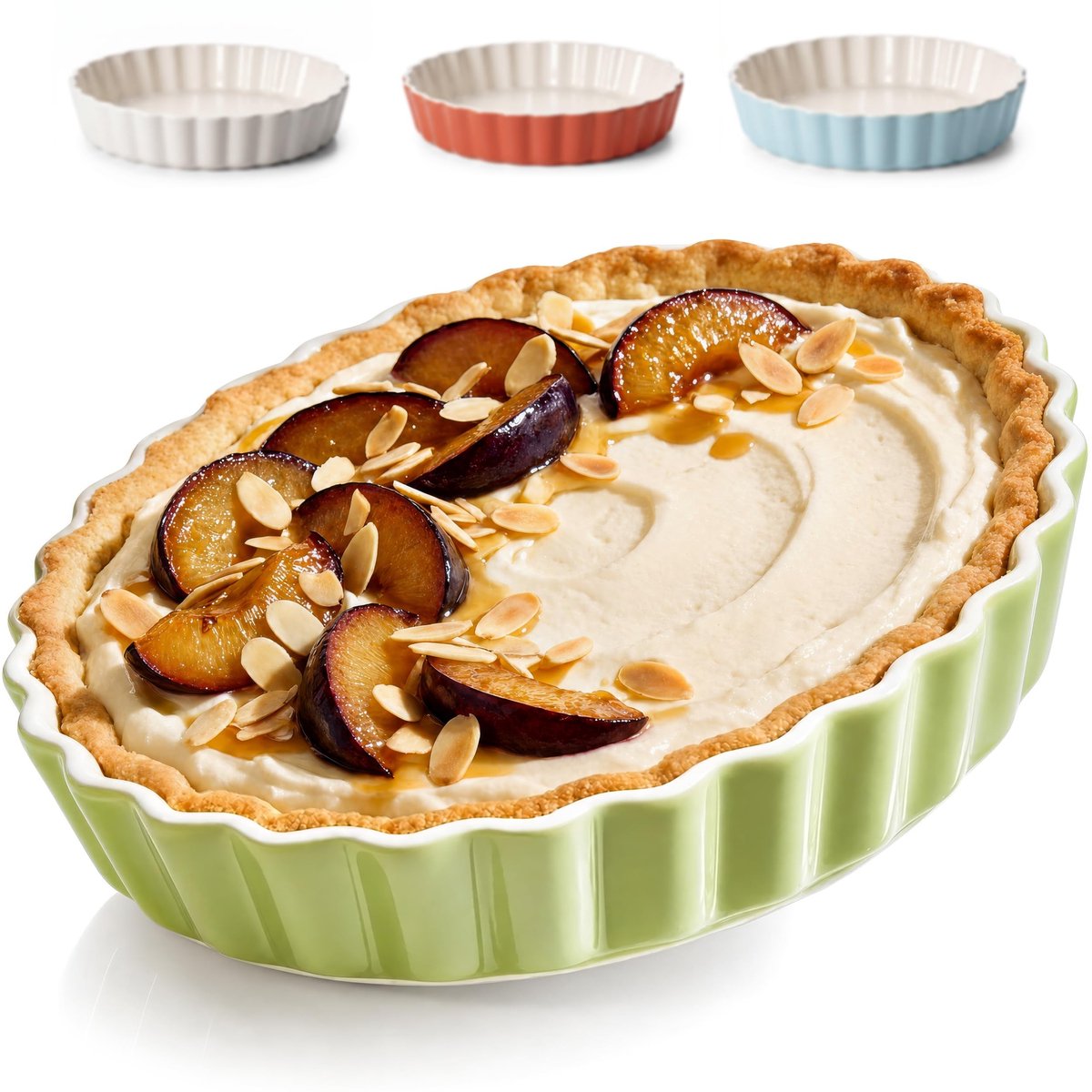 Omgoods - Keramische Cakevorm 28 cm - Hoge Rand voor Quiches & Taart