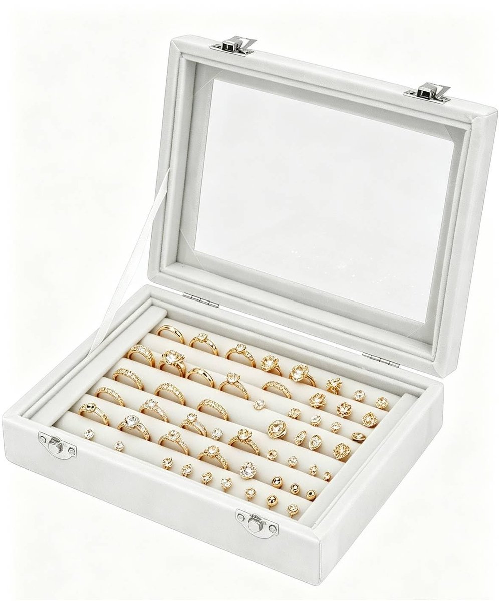 Omgoods - Ring Organizer Display Case met 7 Slots - Multifunctionele Sieradenbox voor Oorbellen en Ringen
