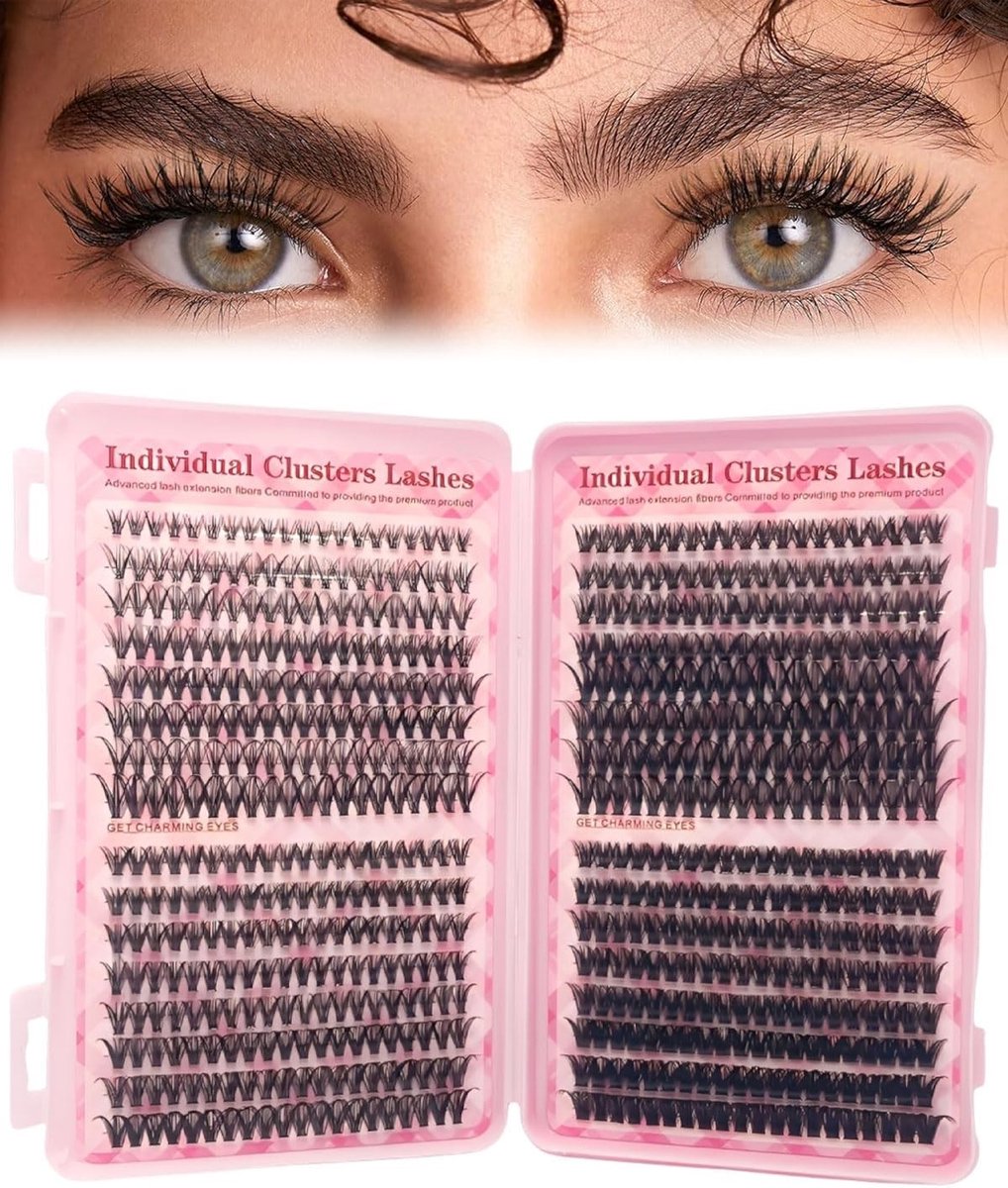 640-delige Wimperextensions Set met 30-40-50-60D Krul voor Thuisgebruik, Ideaal voor Beginners en Vrouwen (9-16mm Mix)
