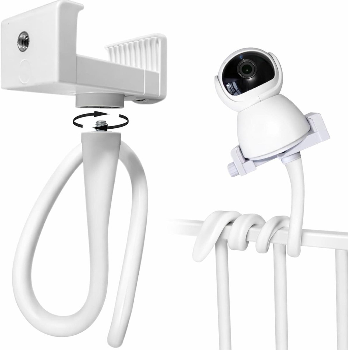 Babyfoon Houder - Monitor Bevestiging - Baby in de gaten - Flexibele arm - 42 cm - Wit