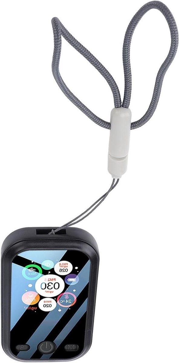 Luchtkwaliteitsmeter - Luchtkwaliteitstester Detector - Luchtkwaliteit Meten - Real-time Meting - 85 x 51 x 17 mm - Zwart