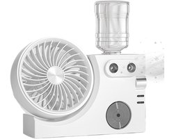 Mistventilator - Vernevelaar Ventilator - Zomerse Koeling - Dubbele Nozzles - 7D x 23W x 7H cm - Wit