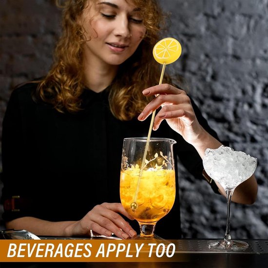 Metalen Roerstaafjes - Drankmixers Cocktail - Dranken Mengen - Roestvrij Staal - 10 stuks - Goud — afbeelding 4