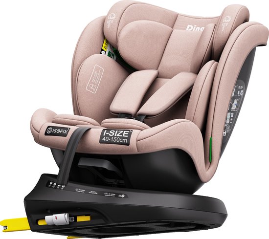 Ding Aiden Autostoel - Roze - 360° Draaibare Isofix Autostoel - i-Size - Vanaf 40 tot 150cm - 0 tot 12 jaar van DING. — afbeelding 3