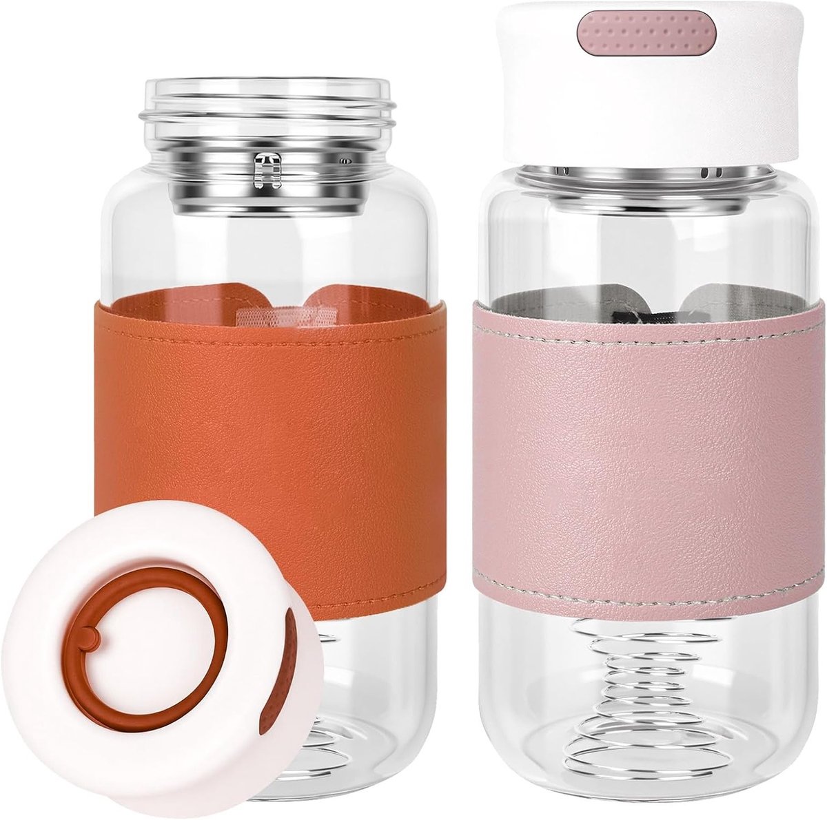 Set van 2 kleine shakeglazen, BPA-vrije proteïneshakers van 50 ml met geïntegreerde zeef en mengbal voor smoothies en eiwitshakes