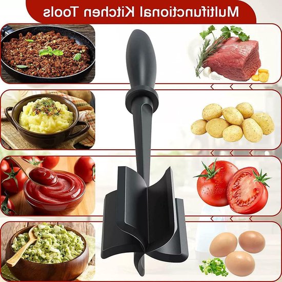 Multifunctionele Handmatige Vleesmolen voor het Maken van Burgers en Gehakt - Hittebestendige Vleesvermaler en Aardappelpuree Maker voor Keukengebruik — afbeelding 2