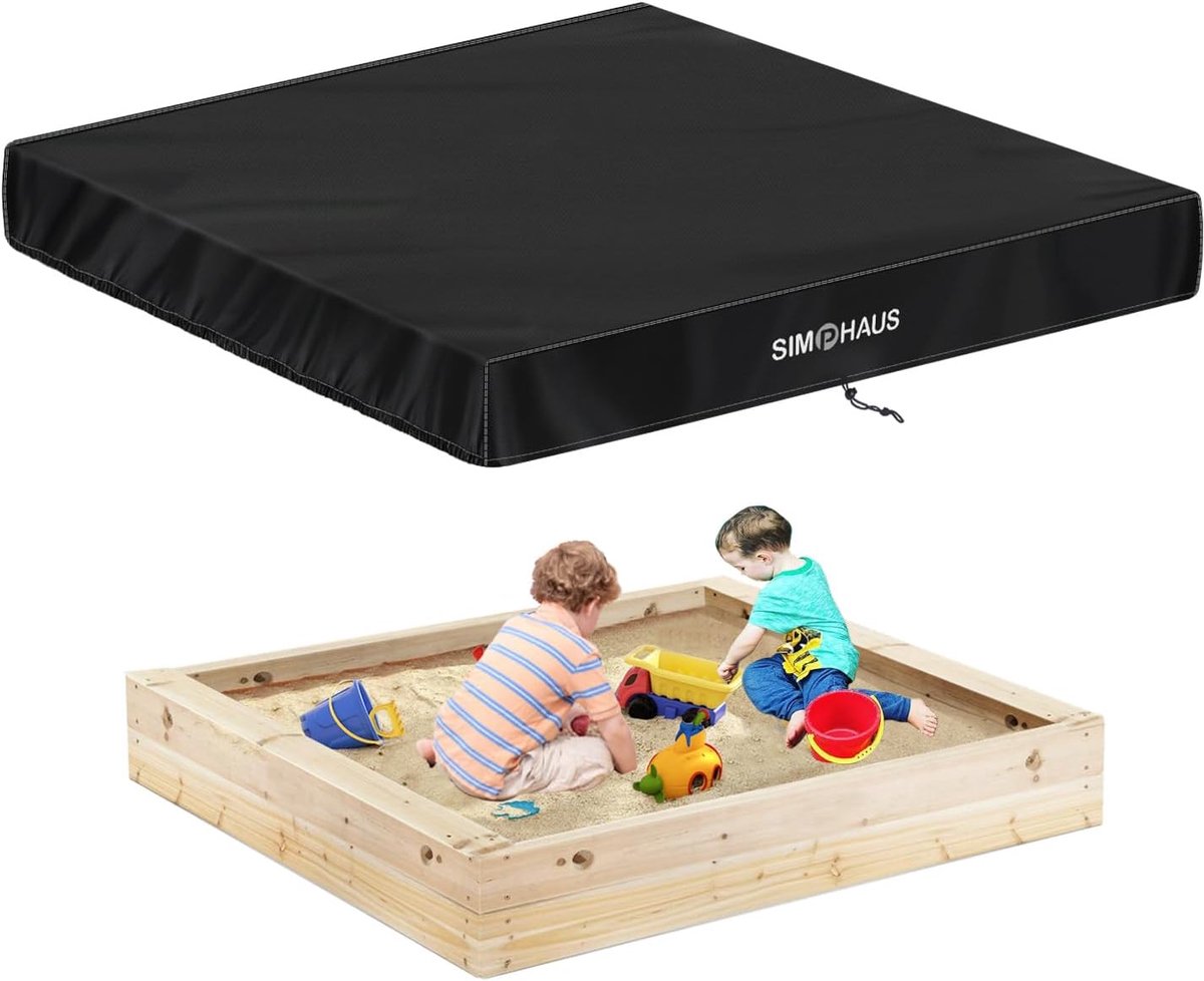 SnelShoppen - Sandbox Cover Tarpaulin 200x200x20cm, Waterdichte Sandboxdeken, UV Bescherming 420D Oxford Stof, Beschermhoes voor Sandpit, Kinderen, Tu