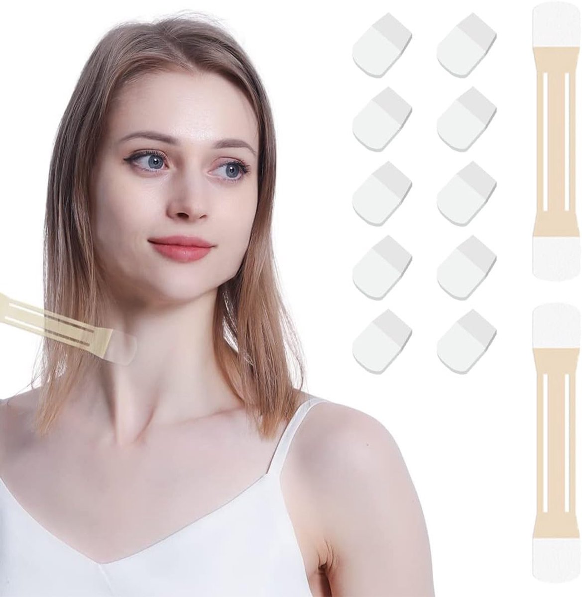 SnelShoppen - Pack van 2 + 10 Neklift Stickers voor Directe Lifting van de Hals en Gezicht voor Vrouwen - Huidverstevigende Lifting Tapes voor Jeugdig