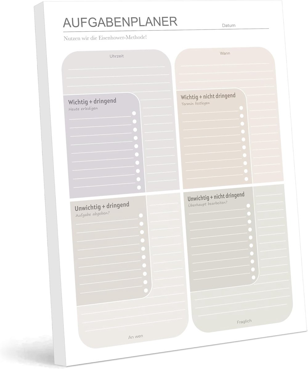 SnelShoppen - Eisenhower Matrix A4 To Do Lijst Pad - 50 Scheurenbare Bladen - Ongeplande Dagelijkse Planner voor Efficiënt Taken Beheren en Prioritere