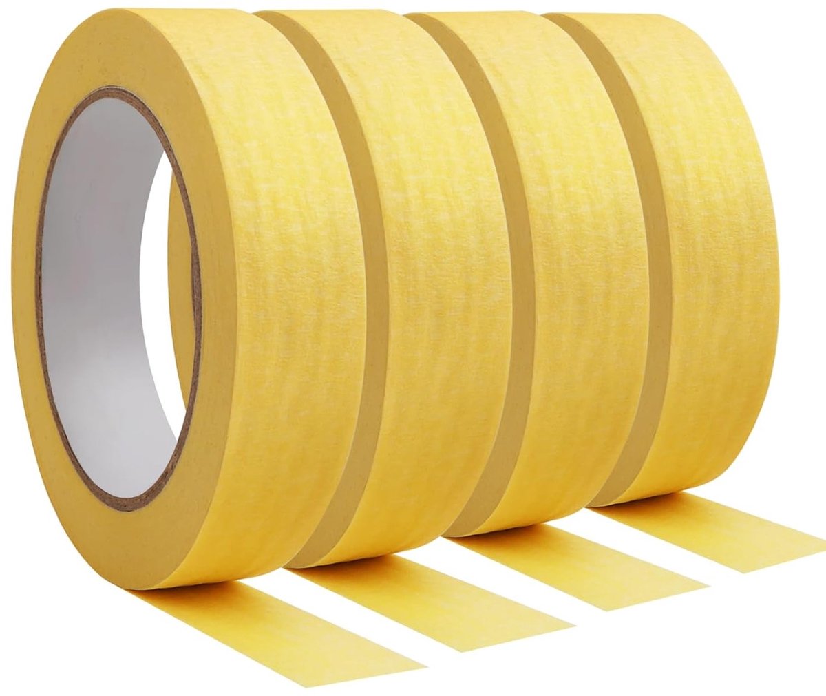 Verf tape 4 rollen van 2 cm × 50 m goudkleurig crepe tape voor schilderwerk, renovaties en knutselen
