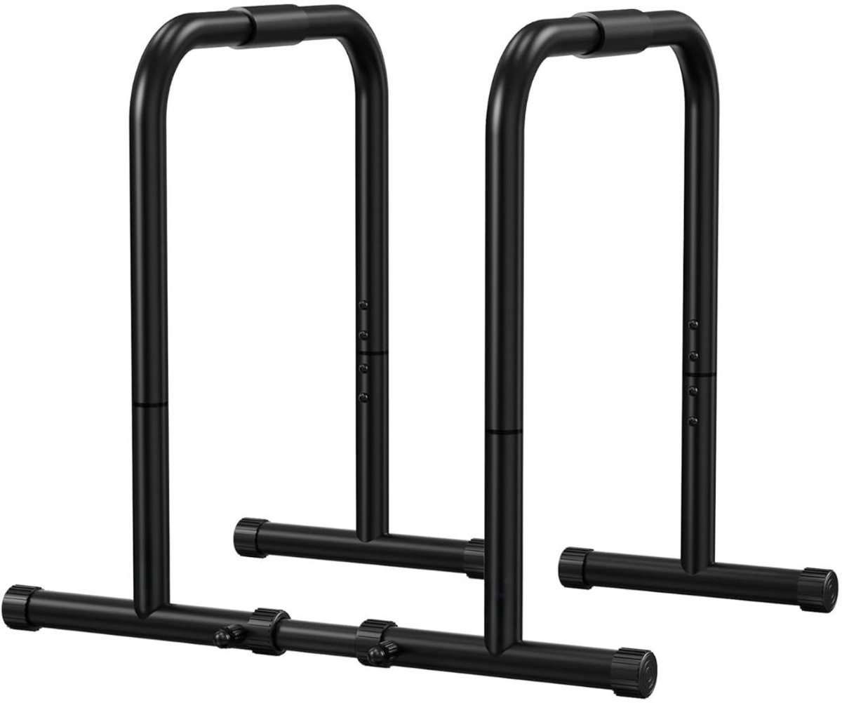 KIRA® Dip Station - Dip Bars - Verstelbare Dipstang - Zwart - 105cm x 63cm x 87cm
