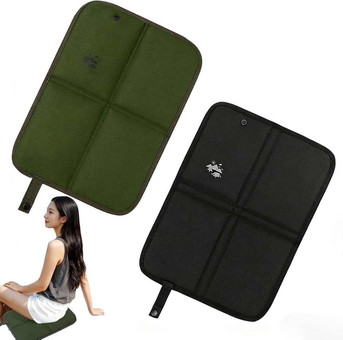 SnelShoppen - 2 Stuks Waterdichte Vouwbare Zitmat, Outdoor Camping Foam Zitmat met Oxford Stof, Geïsoleerd en Vochtbestendig Draagbaar Reis Kussen voo