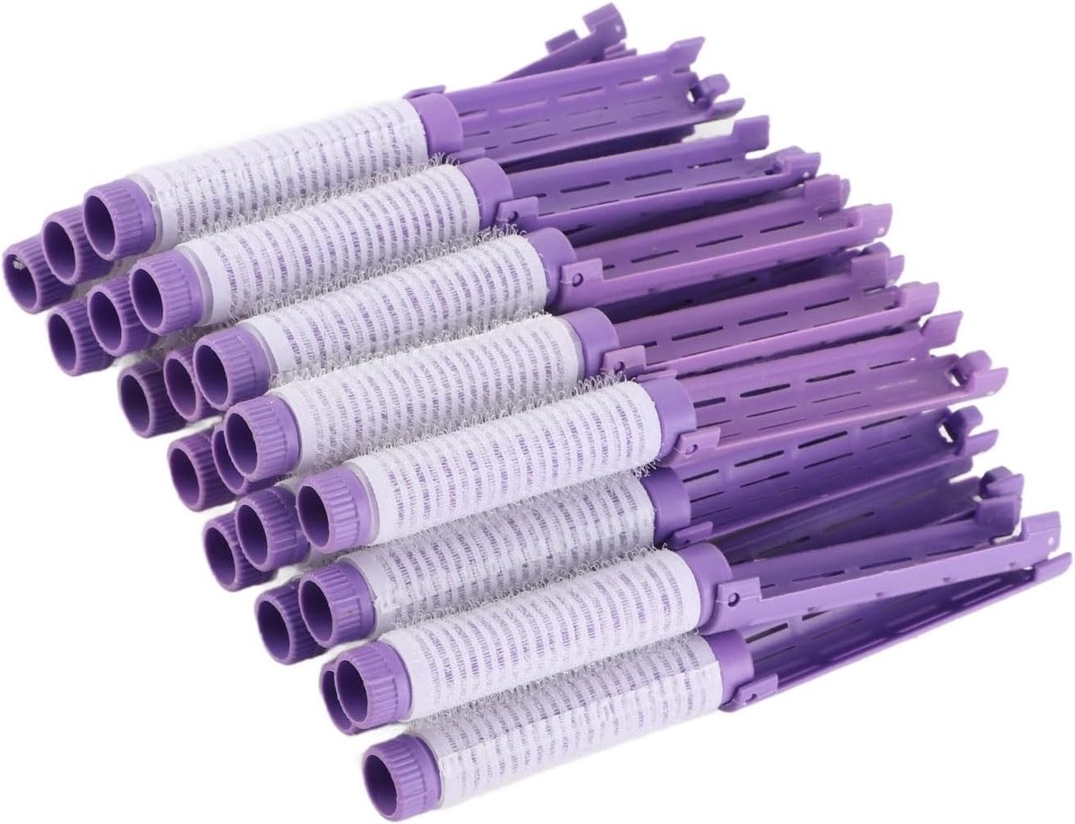 SnelShoppen - 20Pcs Zelfklevende Haarrollers - Kleine Haar Krulset voor Vrouwen - Haarstylingset met Kam - Veilig en Betrouwbaar - Paars - Perfect voo