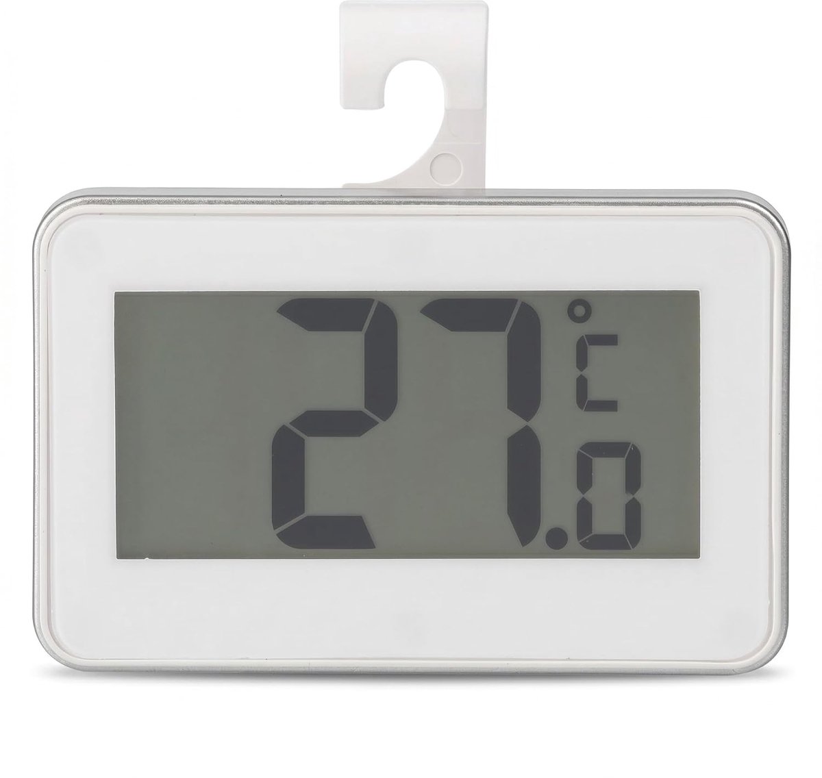 SnelShoppen - Indoor/Outdoor Thermometer - Hoge Precisie Waterproof - Compact, Licht & Draagbaar - Wit - Ideaal voor Koelkast, Tuin, Camping en Keuken
