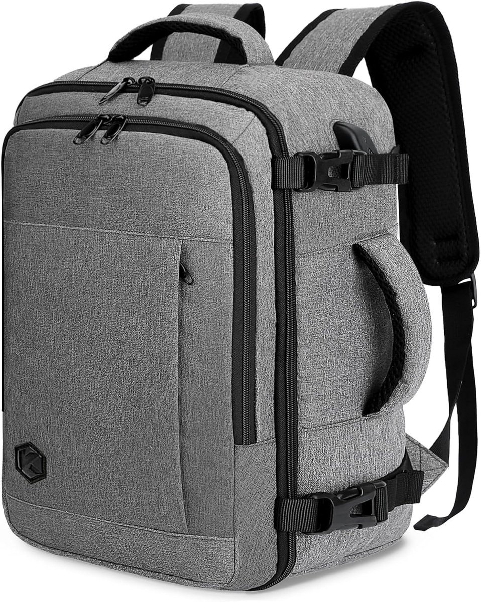 SnelShoppen - Handbagage Rugzak voor Ryanair & EasyJet - Lichtgrijs 20L - Perfecte Reistas voor School, Werk en Reis - 40x20x25 cm
