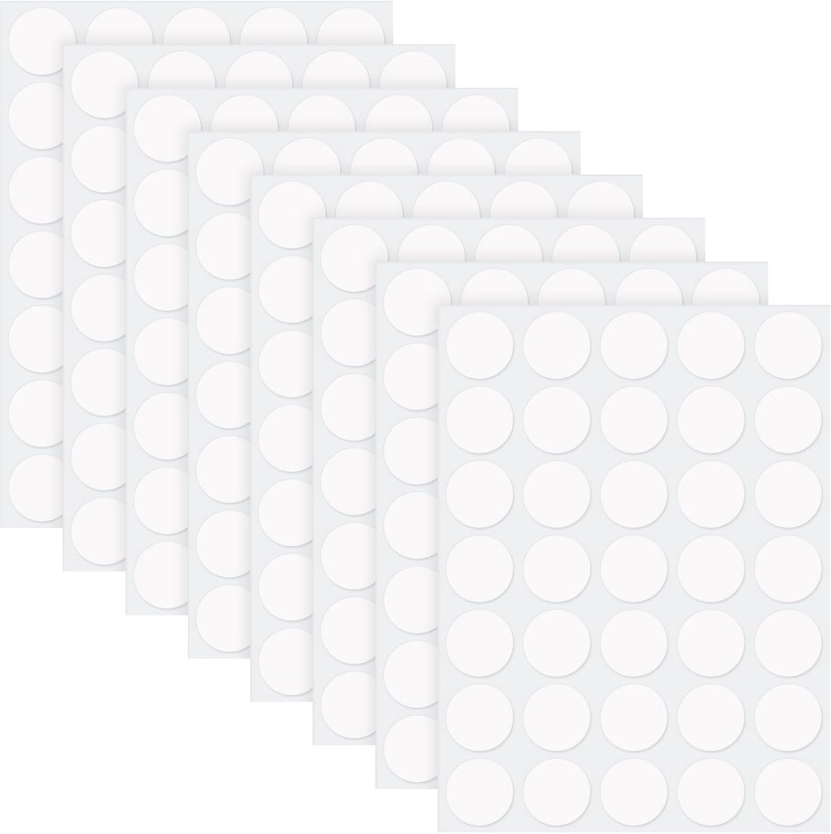 SnelShoppen - 280 Stuks Transparante Ronde Stickers, 20 mm, Dubbelzijdig, Verwijderbaar, Voor Metaal, Kunststof, Hout, Glas - Perfect voor Creatieve P