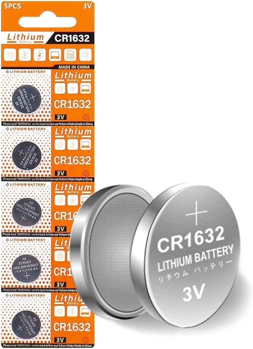 SnelShoppen - 5x CR1632 Knopcelbatterijen 3V Lithium Batterijen voor Horloge, Afstandsbediening en Elektronica - Lange Levensduur - 1,5cm Diameter