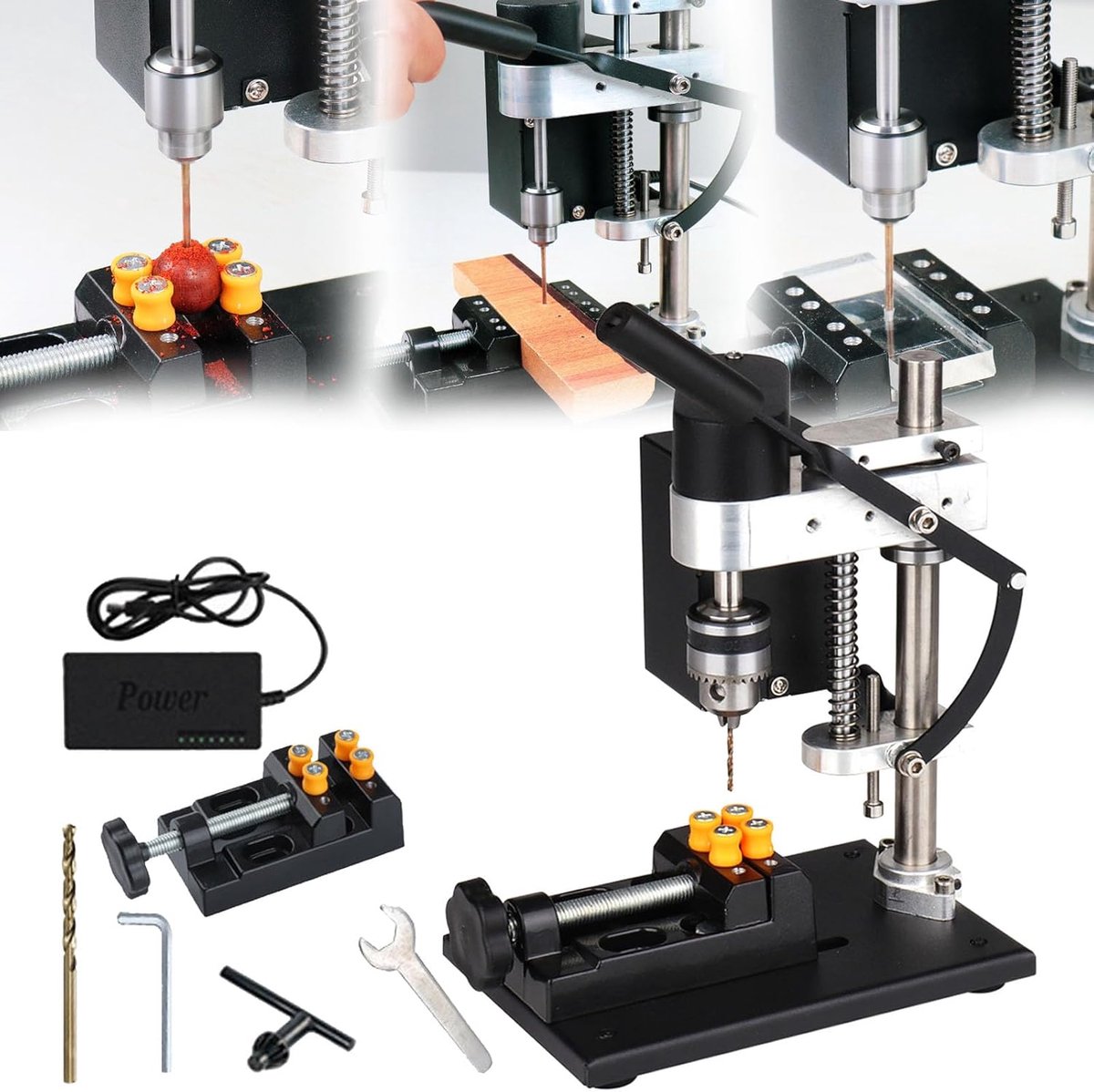 SnelShoppen - 250 W Mini Boormachine Met Verstelbare Snelheid - Multifunctionele Tafelboor voor Hout, Metaal, Acryl - Hoogte Verstelbaar tot 50 mm - I