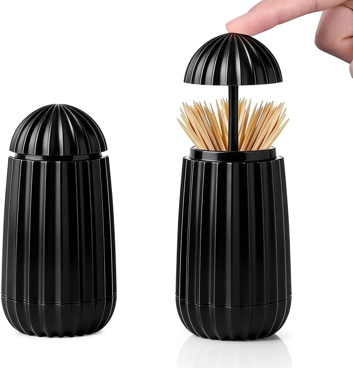 Automatische tandenstokerdispenser met cactusdesign voor restaurants en cafés, zwart, 1 stuk, ideaal voor hygiëne en gebruiksgemak