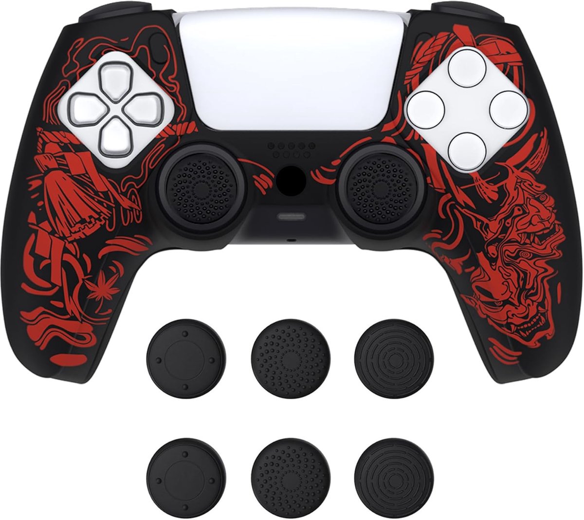 Thijox - Siliconen Hoes voor PS5 Controller - Antislip Grip, 6 Duim Caps, Dockable Beschermhoes, Comfortabele Touch, Extra Bescherming - Pure Serie (S