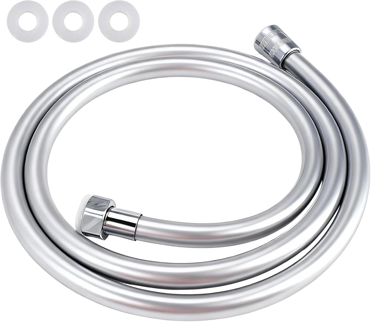 SnelShoppen - Universele Douche Slang 1.5m, 1/2" Aansluiting, PVC Douche Slang met Dichtingen, Anti-Kink Bescherming, Douchepijp voor Badkamer, Wasmac
