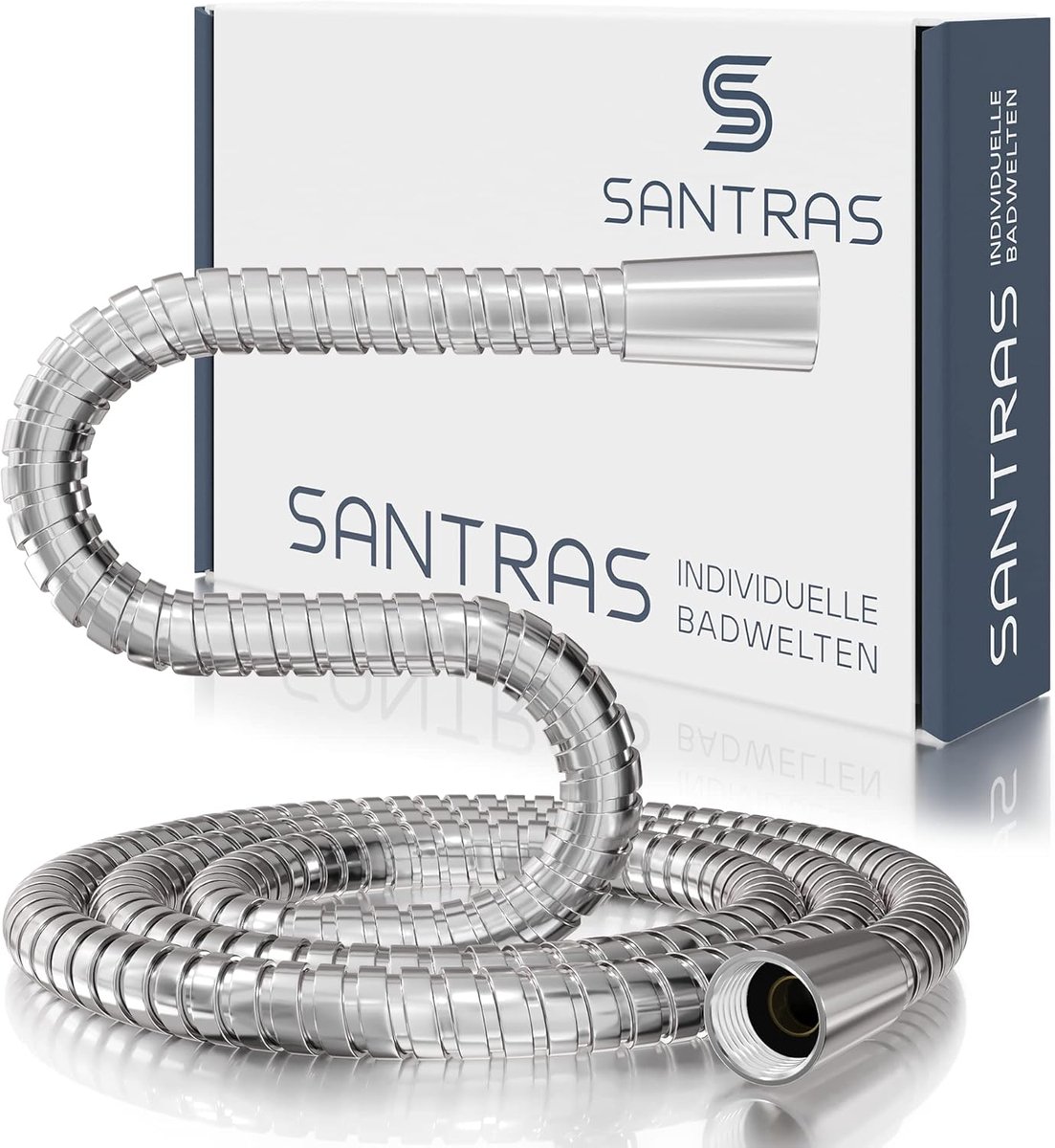 SnelShoppen - Metalen Douche Slang DELUXE 1m met Waterbesparende Flow Limiter in Chroom - Hoogwaardige Rotatable Douche Slang met Draai Bescherming vo