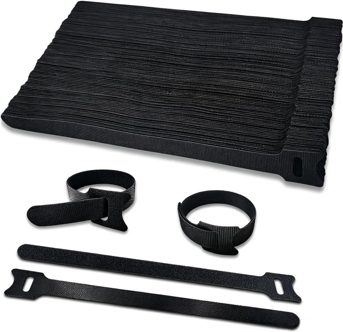 SnelShoppen - 100 Stuks Herbruikbare Kabelbinders 15 cm x 1,2 cm - Nylon Kabelstrips - Ideaal voor Thuis, Kantoor, Tuin en Sportuitrusting