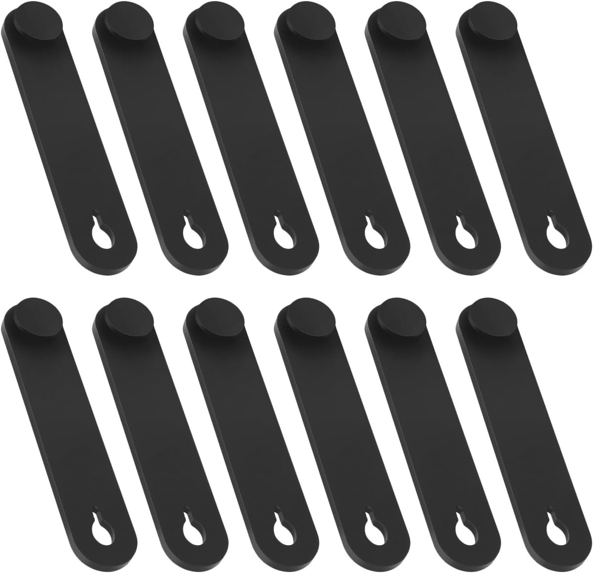 SnelShoppen - 12 Stuks Rubber Kabelbinders - Kabel Organizers voor Motor, Auto, Huishoudelijke Oplossingen, Herbruikbare Draadbeheerders, 57x12mm, Zwa