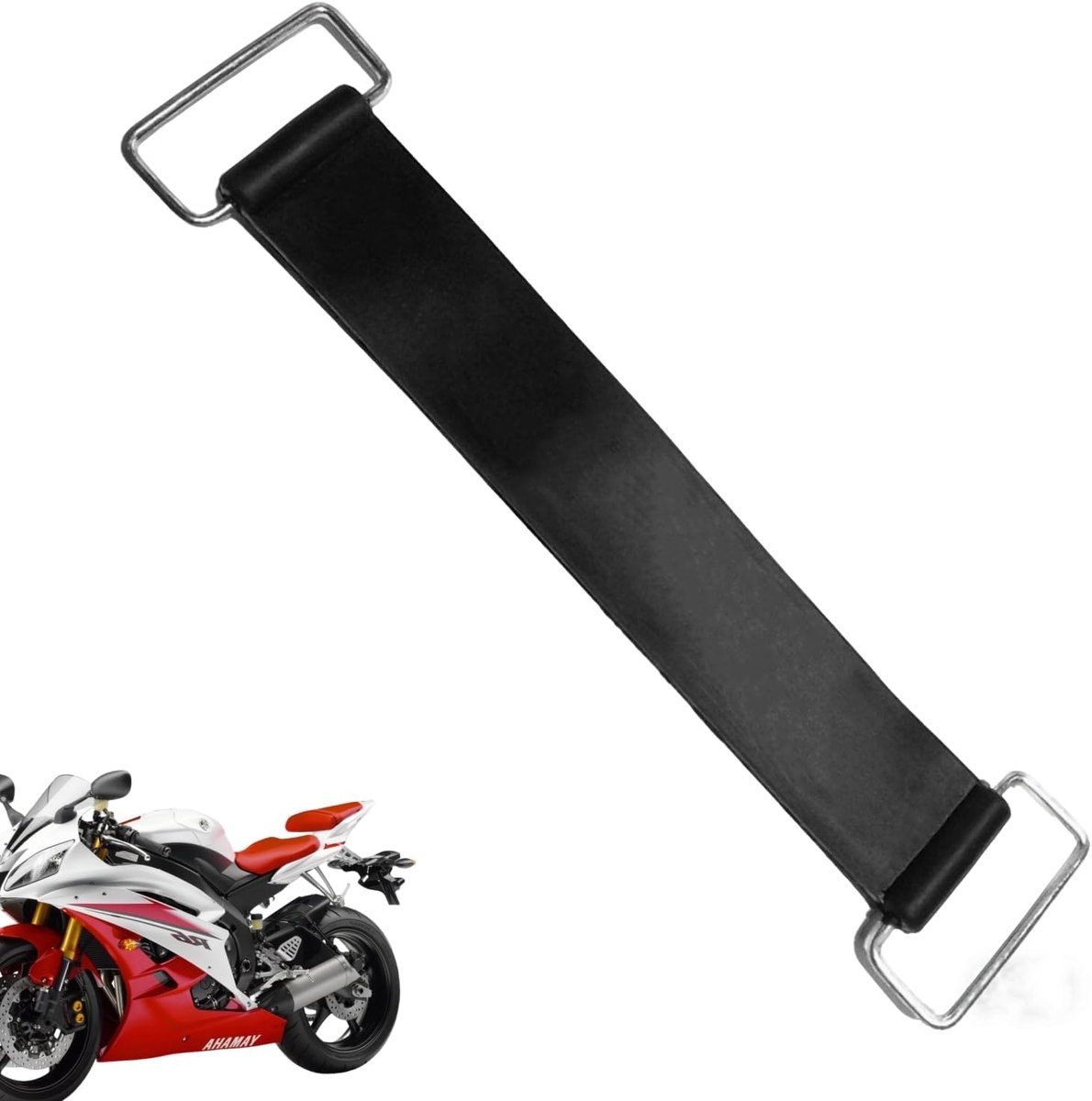 SnelShoppen - Rubber Battery Strap voor Motorfiets en Scooter, Elastische Batterijhouder, Anti-vibratie Rubber Band, 175 x 25 mm, 1 Stuk