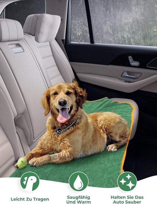 SnelShoppen - Dog Bath Robe Microfiber Sneldrogende Dog Towel, Aanpasbare Absorberende Badcape met Hoed voor Kleine Honden (S, Groen) van Snelshoppen — afbeelding 4