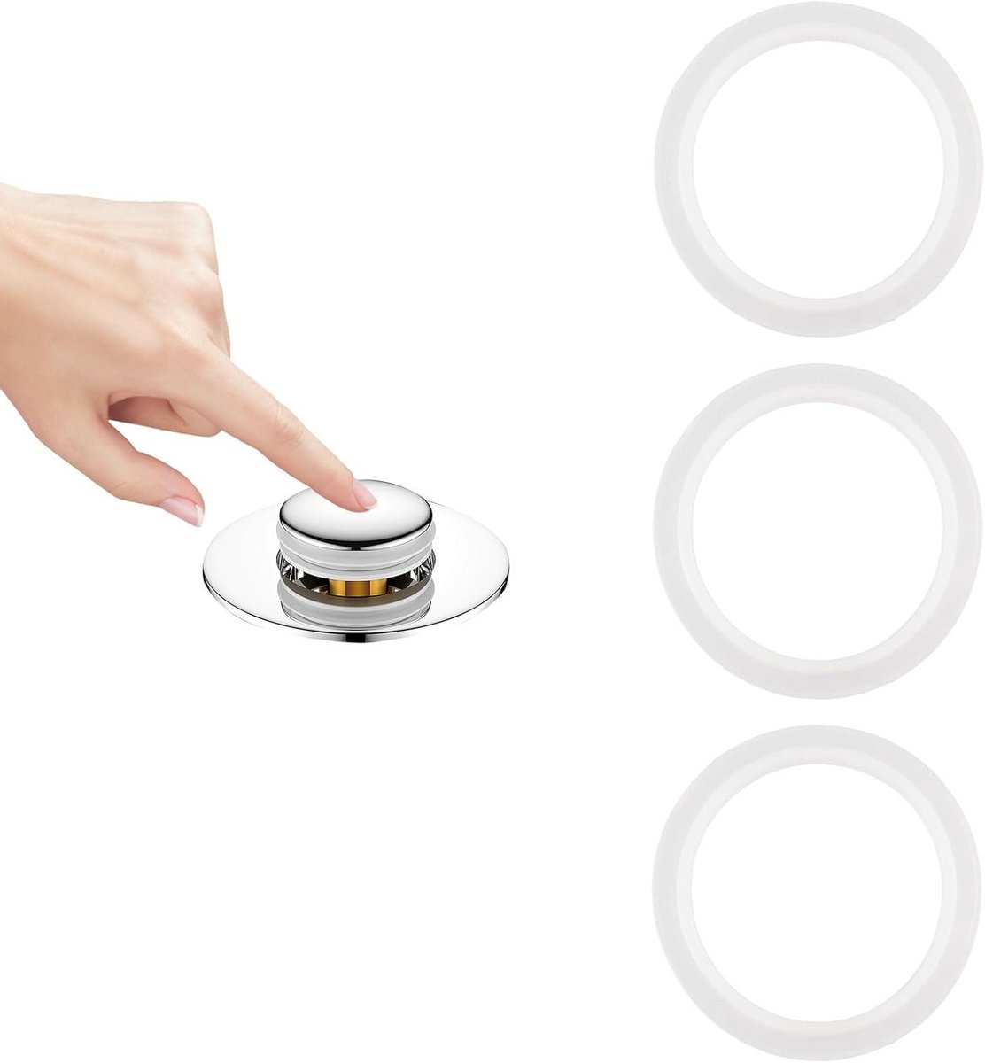 3 stuks vervangende afdichtingen wastafel Ø binnen 29 mm, Ø buiten 37 mm - ShopVlot