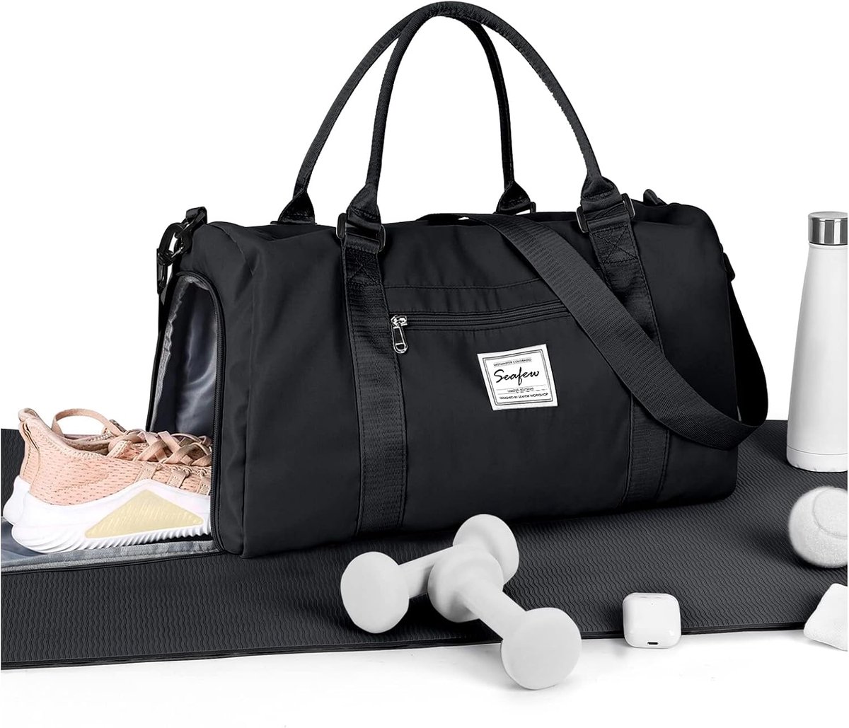 SnelShoppen - Sporttas voor Dames en Heren, Handbagage met Natte Vak en Schoenenvak, Reistas, Weekendtas, Gymtas, Zwemtas, Yogatas, Trainingstas, A1-Z