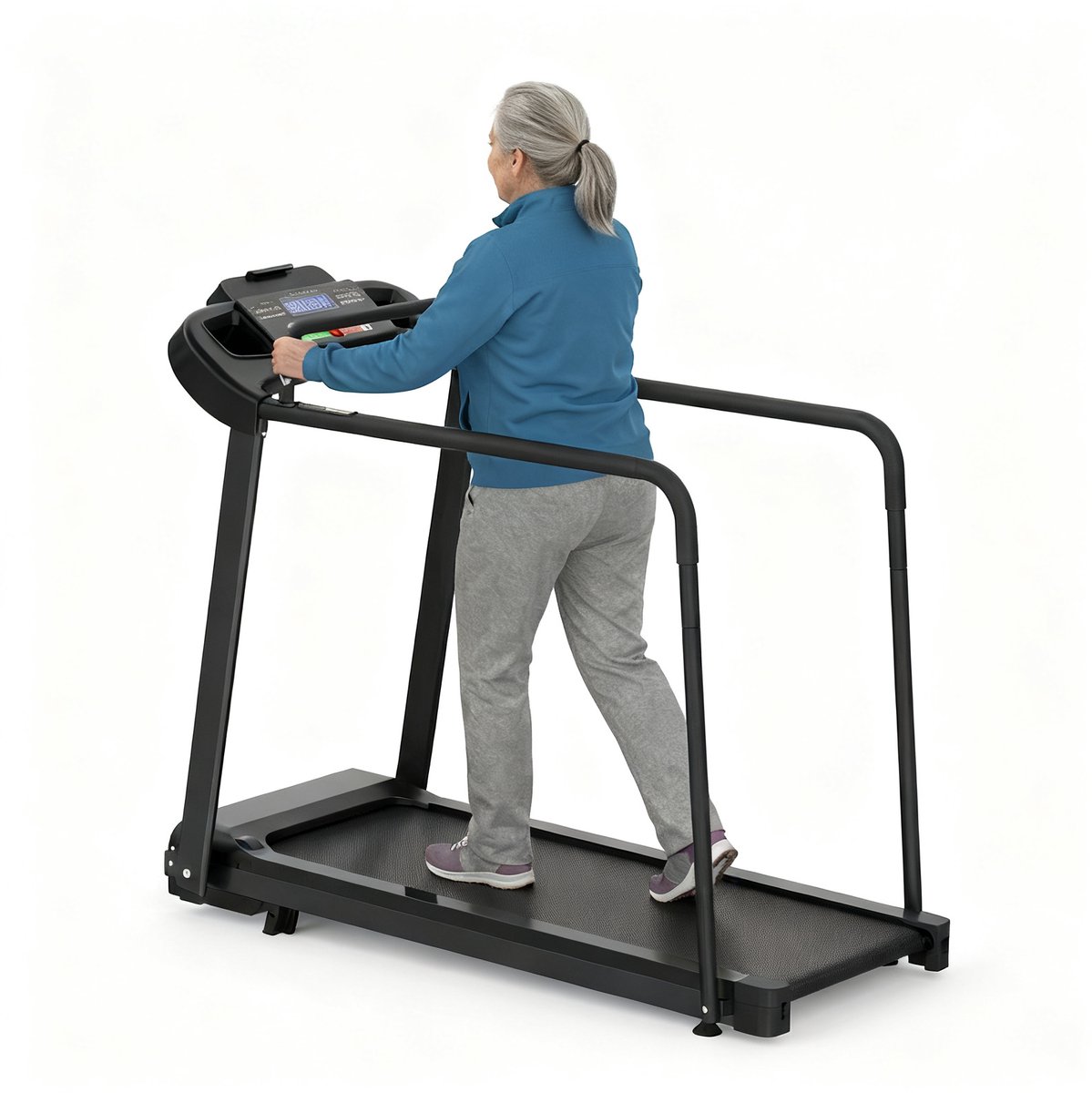 Elektrisch walking pad - 2-voudig verstelbare helling - tot 120 kg belastbaar - met app-functie - voor senioren - thuisfitness