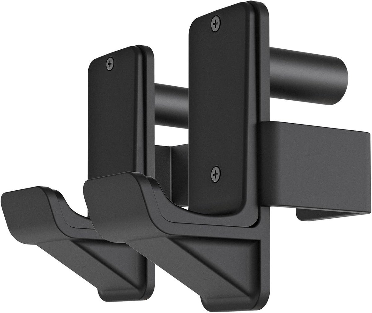 SnelShoppen - J-Hooks voor Power Racks 5x5 cm met 2.5 cm Gaten - Versterkt Staal, Rubber Beschermende Pads, Stabiele Squat Rack Accessoires, Set van 2