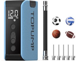 SnelShoppen - TOPUMP Elektrische Ballenpomp met Inflatie en Deflatie, Draagbaar Oplaadbaar met Drukmeter (Max 20 PSI) voor Sportballen, Basketballen,