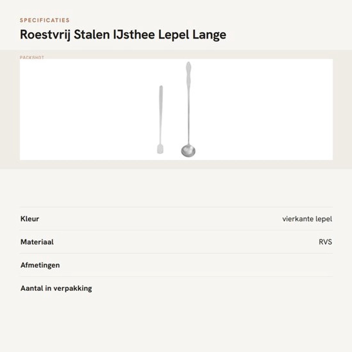 IJsthee-lepel 17 cm - Roestvrij Staal - Cocktaillepel - Koffielepel - Theelepel - Vaatwasmachinebestendig - Ergonomische Handgreep