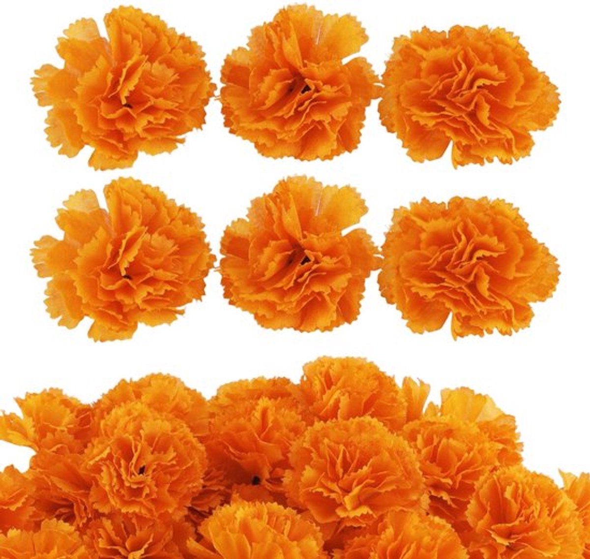 Goudsbloem Bloemhoofdjes 30 Stuks - Kunstbloemen Oranje - Kunstmatige Bloemen - Decoratie voor Halloween - Zijde en Kunststof - Diameter 5 cm