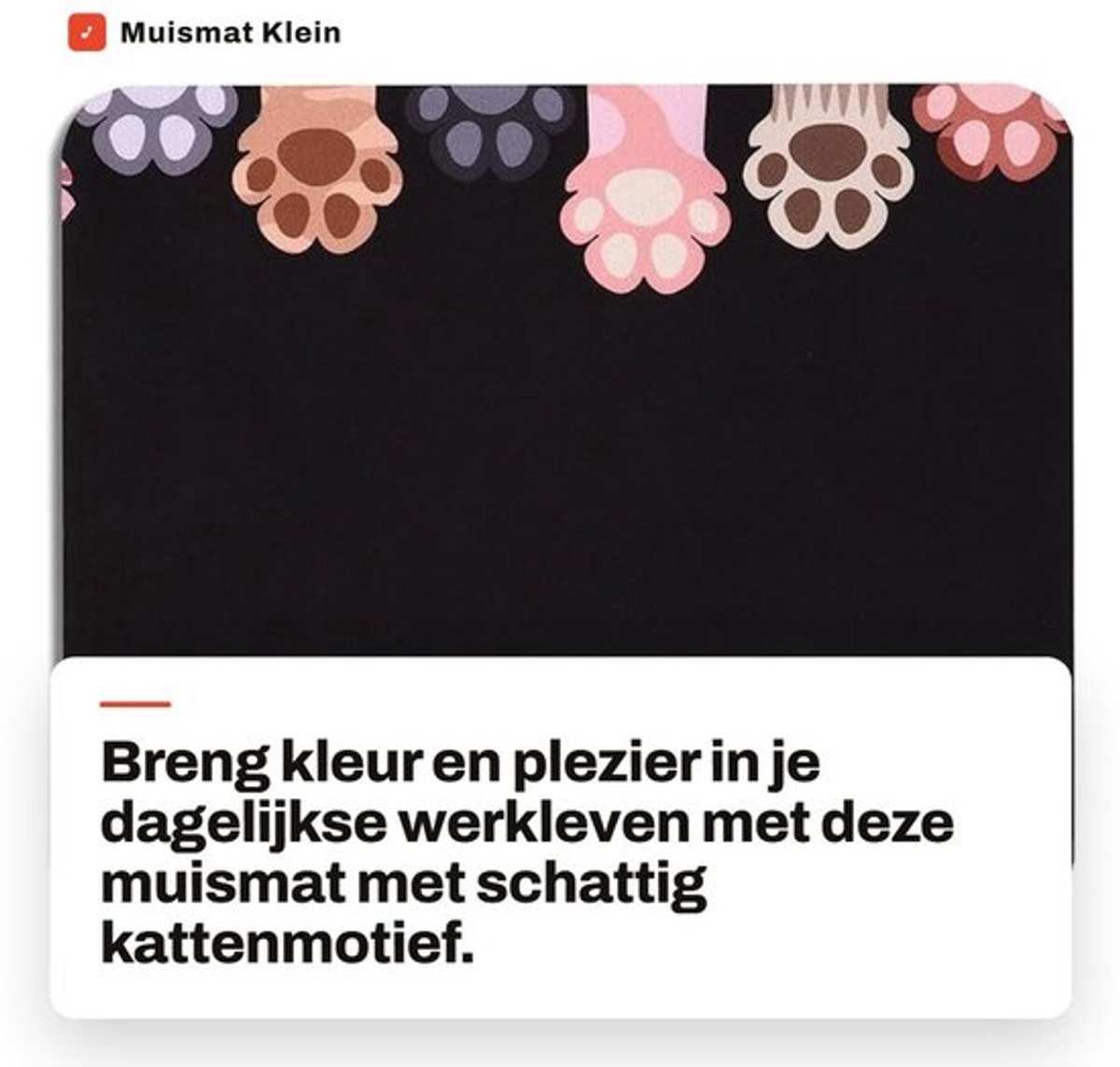 Muismat met motief kat - Muismat klein - Muismat antislip - Muismat lichtgewicht - Muismat 240x200 mm - Muismat ergonomisch - Computermuispad
