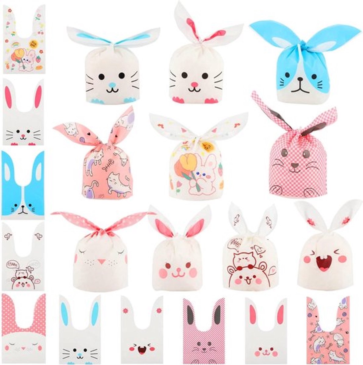Cadeauzakjes voor Verjaardag en Feest - 50 Stuks met Hazenoren - Leuke Snoepzakjes voor Junglefeest, Eerste Schooldag, Afscheid