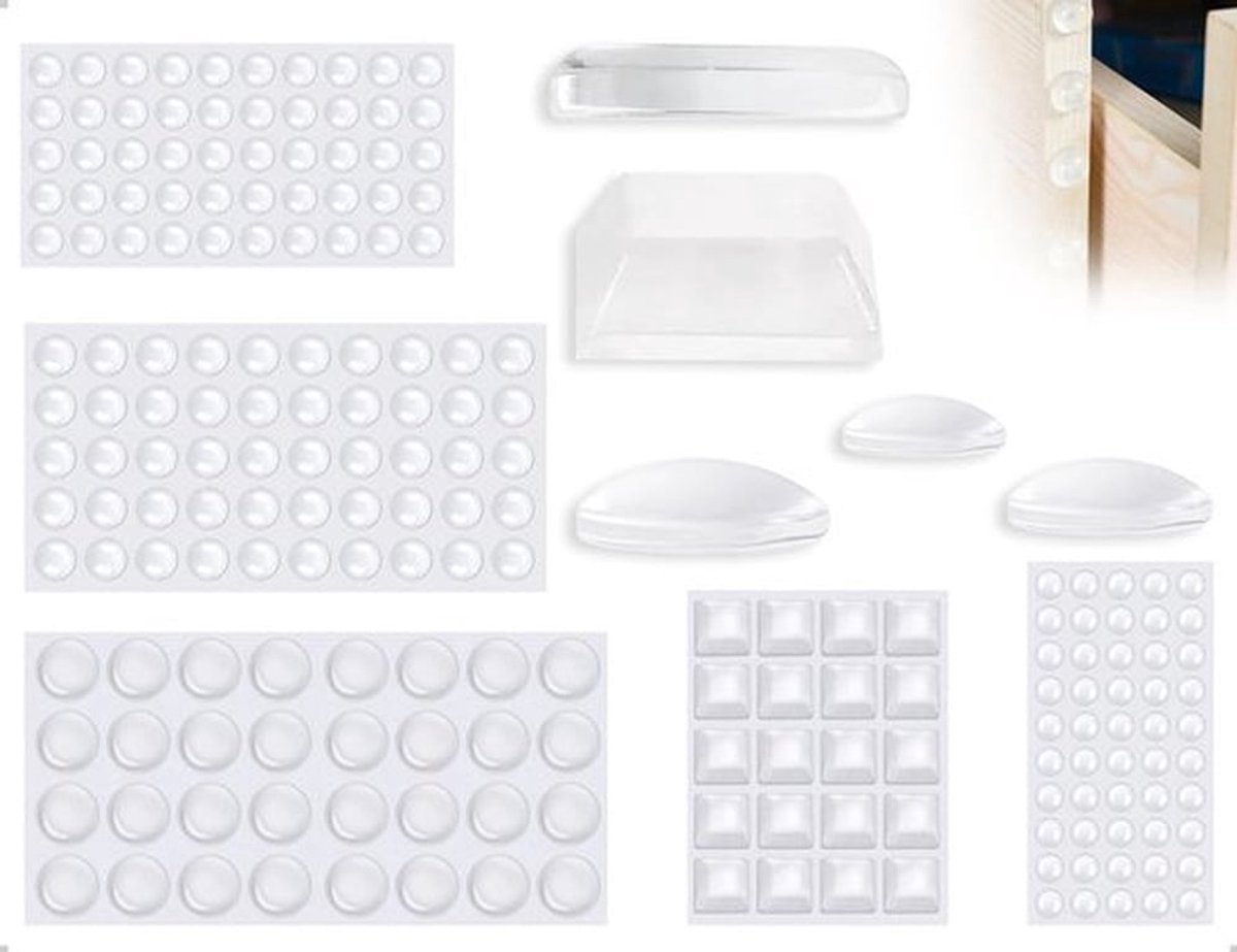 Set van 202 Transparante Elastische Pads voor Meubels