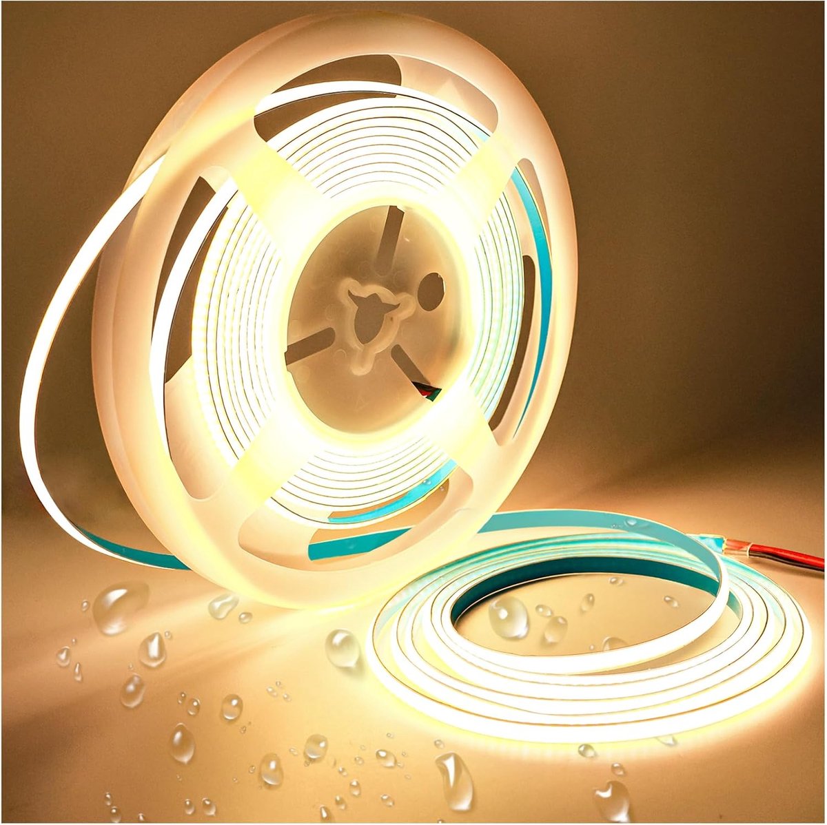 SnelShoppen - LED Strip COB 12V Ultra Dun 5mm Warm Wit 3000K 5m 384 LEDs/m Neon Licht Flexibele Strip voor Party Keuken Tuin Decoratie