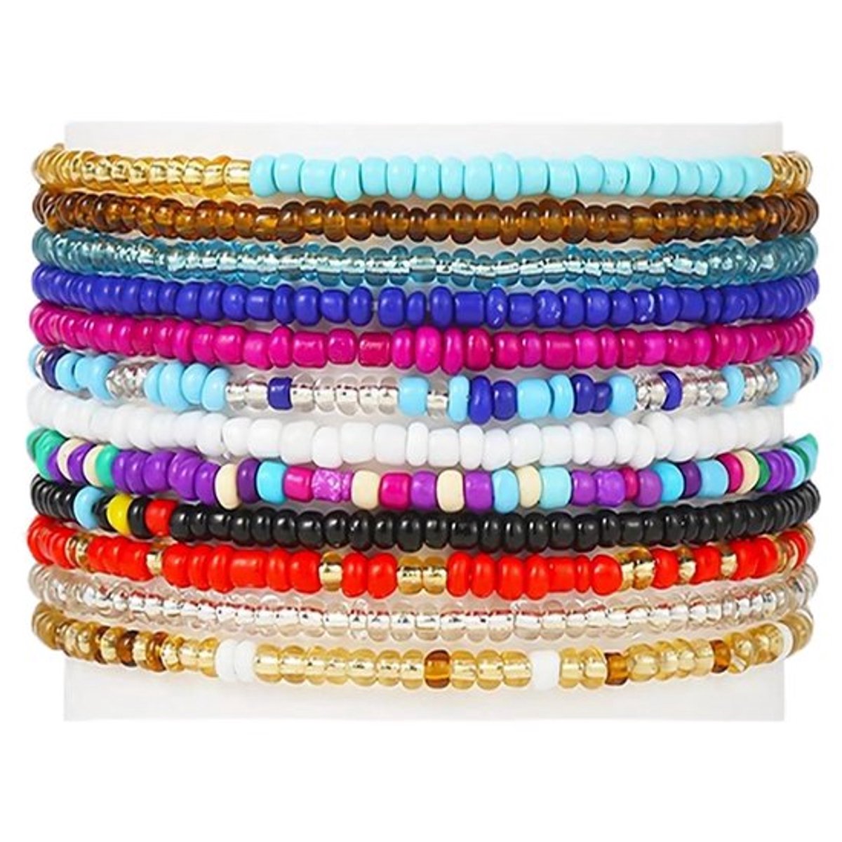 Set van 7 Handgemaakte Parelen Enkelbandjes voor Vrouwen