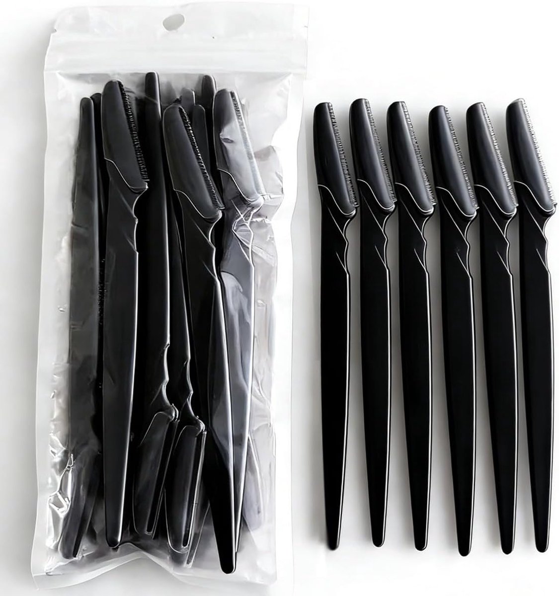 SnelShoppen - 15 Stuks Dames Wenkbrauw Scheermesjes, Gezichtshaar Trimmer, Draagbare Wenkbrauw Trimmer voor Mannen en Vrouwen, Compact en Milieuvriend