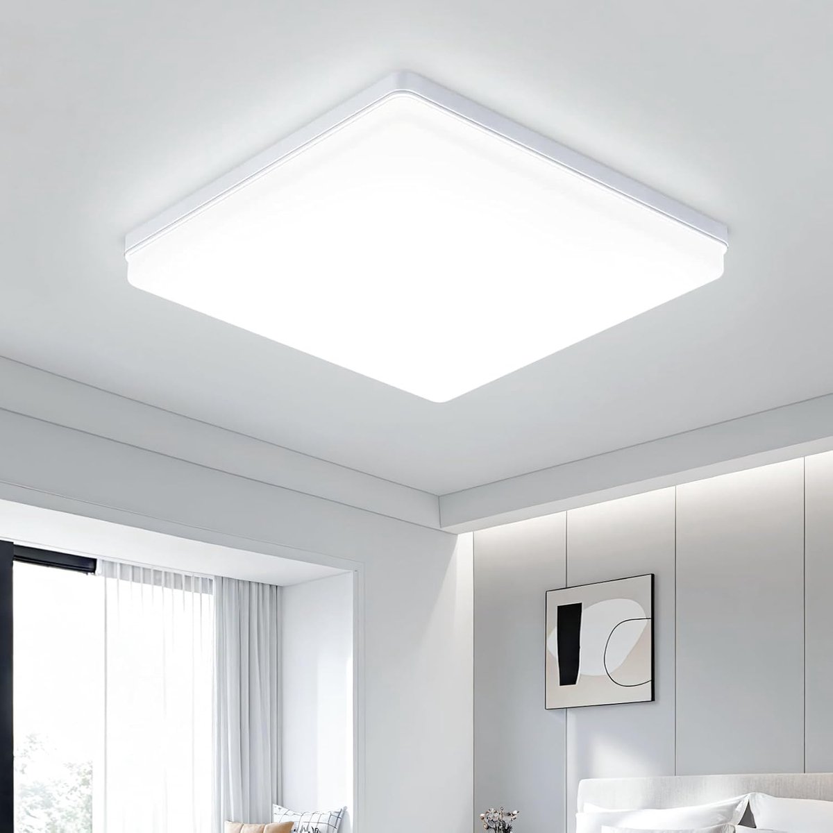 SnelShoppen - Led-plafondlamp Plat 30 cm - 48 W - 6500 K - Energiezuinige Designverlichting voor Woonkamer, Keuken, Badkamer en Slaapkamer