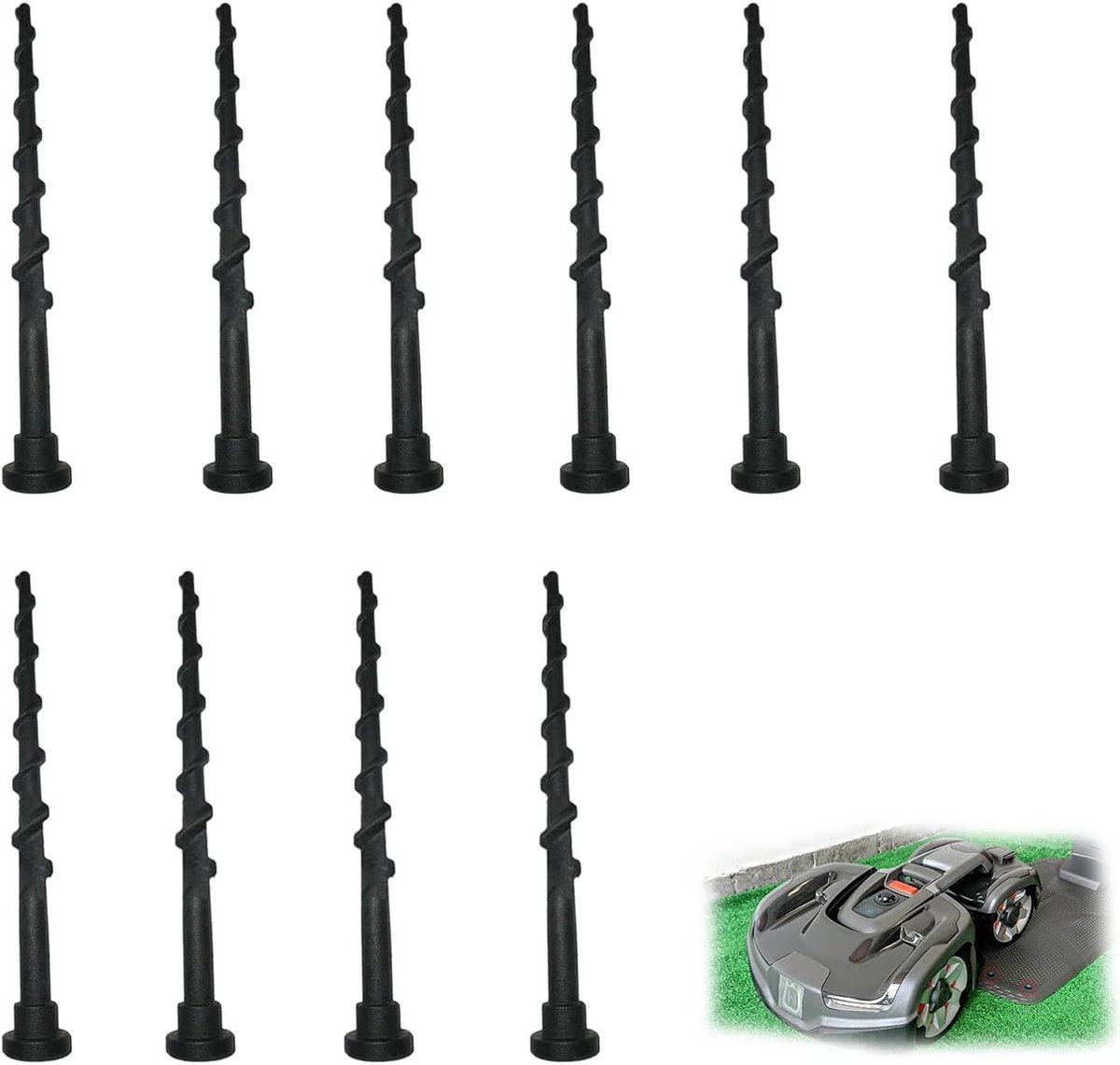 SnelShoppen - 10 stuks Grasmaaiers Laadstation Schroeven Haringen voor Robotmaaier, 14 cm Tuingereedschap voor Husqvarna Automower 105 305 308, Stevig