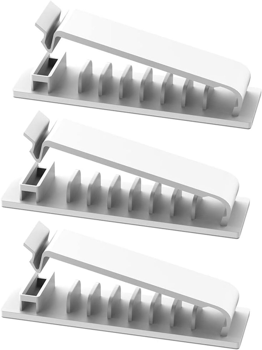 SnelShoppen - Self Adhesive Cable Management Clip - Kabel Organizer, Draad Clip, Multi-Function Klem voor Bureau, Muur, Auto, Computer, TV - 3 Stuks W