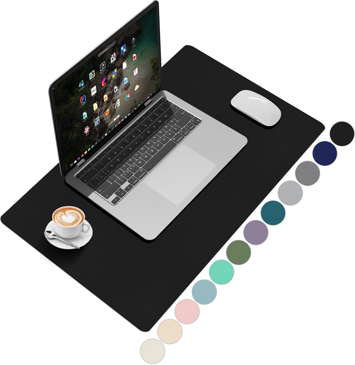 SnelShoppen - Desk pad zwart 60x40 cm - Bureau onderlegger, kantooraccessoires, ergonomisch, eenvoudig schoon te maken, ideaal voor thuis of op kantoo
