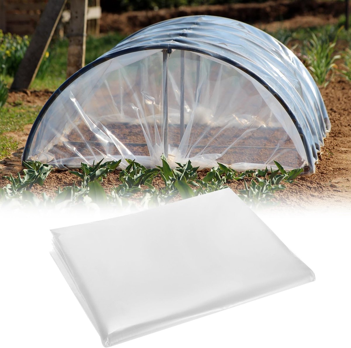 SnelShoppen - 2 x 10m Dikke Polyethyleen Folie, Tuinfolie, Waterdichte Plastic Folie voor Kassen, Tuinen, Bouwprojecten, UV- en Scheurvast, Groen