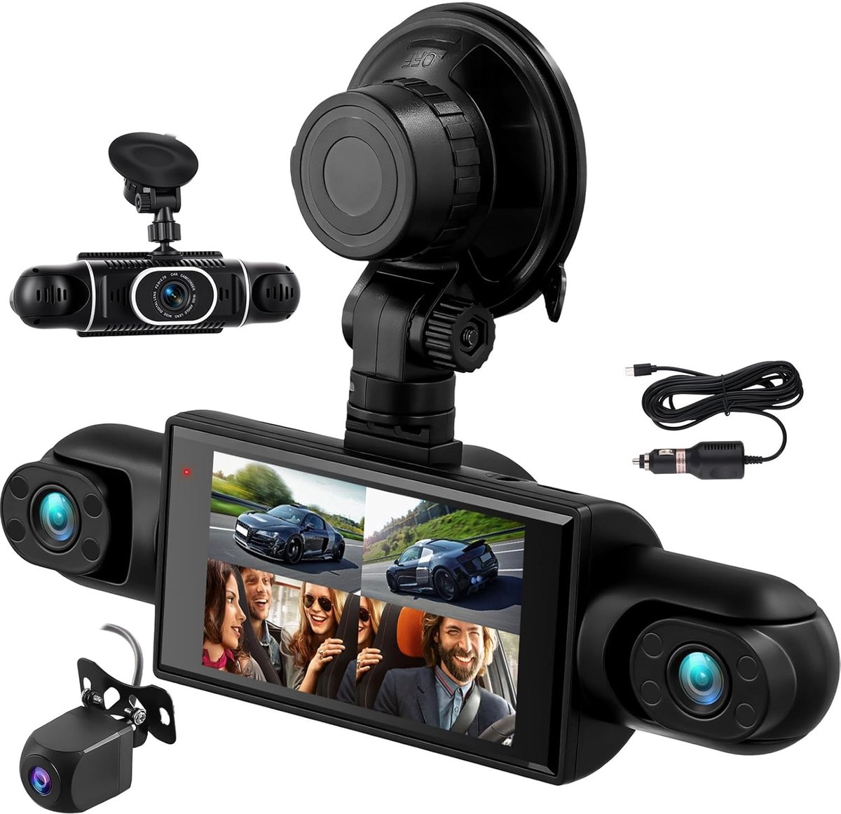 SnelShoppen - Draadloos Carplay Motor Navigatie 5 inch Touchscreen met Bandenspanningsdetectie, GPS, Bluetooth, IP67 Waterdicht, 12V