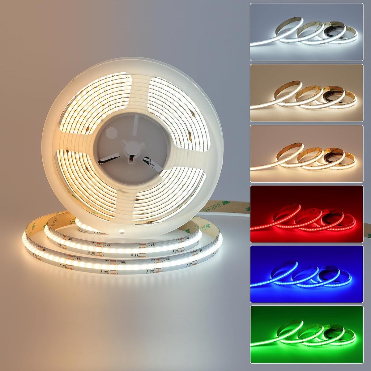 SnelShoppen - RGBCCT LED Strip 24V 5M met 840 LEDs/M, 21W/M, Verstelbare RGB+2700K-6500K Witte Verlichting, 12MM Multicolor voor Thuis, Bar, Club, Fee